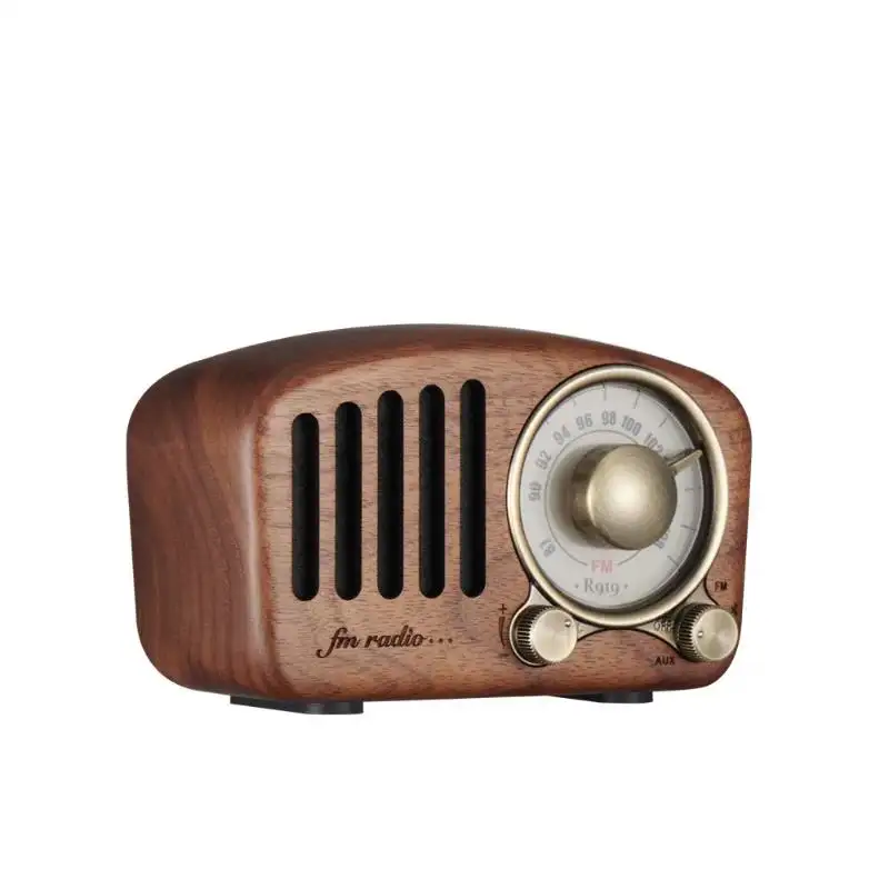 R919 Receptor de radio retro clásico portátil Mini madera FM SD MP3 Radio estéreo Bluetooth altavoz AUX USB recargable radio