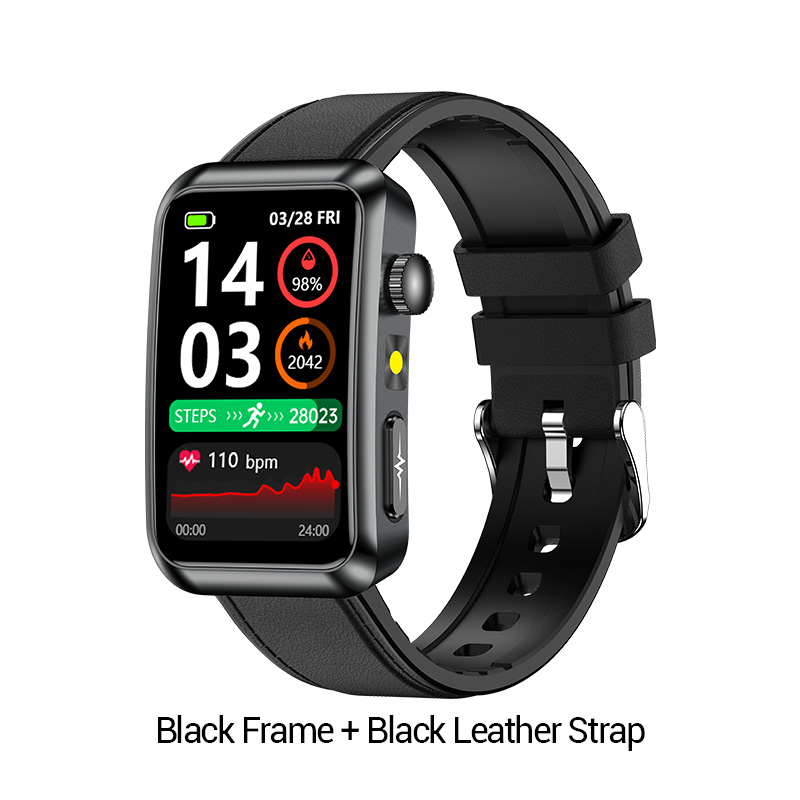 Cadre noir + bracelet en cuir noir