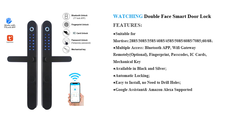 Outdoor Hot Sell Smart Aluminum Front Door Locks for Home Digital