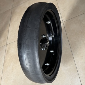 Ban karet semi pneumatik, roda pengukur sower 16x3 inci plastik dan baja setengah pelek - Product Image 4