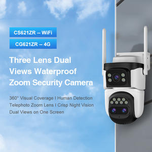 1080P Network Cloud CCTV Outdoor Bullet Camera Three Lens Dual <strong>Views</strong> Waterproof Zoom Security Dome Infrared Motion Detect CMOS - Product Image 2