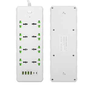 Enchufe de cable de extensión eléctrico universal barato tira de alimentación múltiple 8 con 4usb + 2Pd - Product Image 1