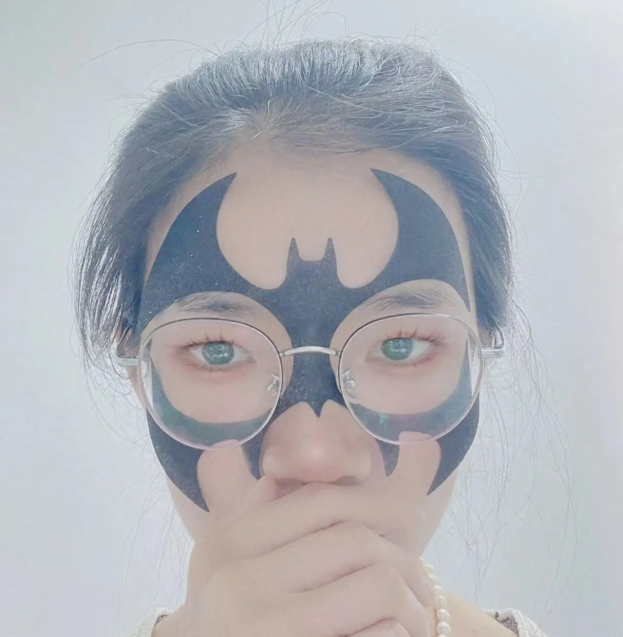 Maschere cosplay di Halloween all'ingrosso autoadesivo del tatuaggio di scintillio degli occhi del viso della donna sexy