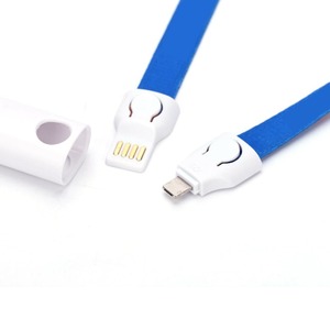 新设计的2合1数据电缆创意吊颈，带可定制图案，用于快速充电电缆 - Product Image 1
