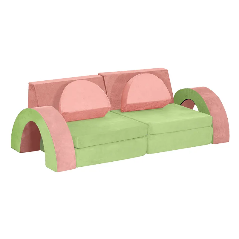 Configuraciones creativas plegables hechas a medida, sofá de juego infantil modular con cubierta extraíble y lavable a máquina
