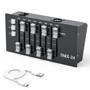 USB wiederaufladbarer Mini-DMX 24-Kanal-Controller DMX-Konsole Bühnenparty tragbarer DJ-Ausrüstungs-Controller