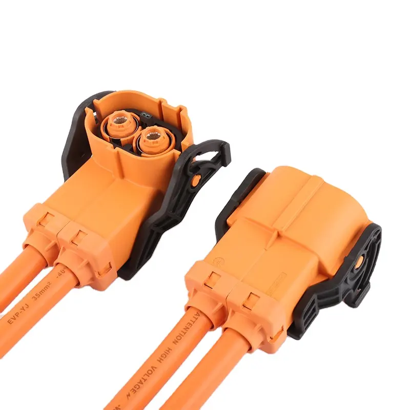 Conector de enchufe de ángulo de 2 pines DC 1500V cable de batería Solar de alto voltaje cables EV para vehículo eléctrico automotriz