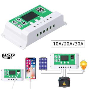PWM 30A Y & H Контроллер заряда солнечной панели с двойной USB подсветкой, ЖК-дисплей, 12 В, 24 В, свинцово-кислотная/литиевая батарея - Product Image 5