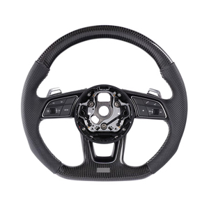 Avec palette de changement de vitesse en carbone RS Demi-volant en cuir en fibre de carbone pour <span class=keywords><strong>Audi</strong></span> A3 A4 A5 S3 S4 S5 B9 B8 B8.5 SQ5 Q8 RS3 RSQ8 Q3 - Product Image 4
