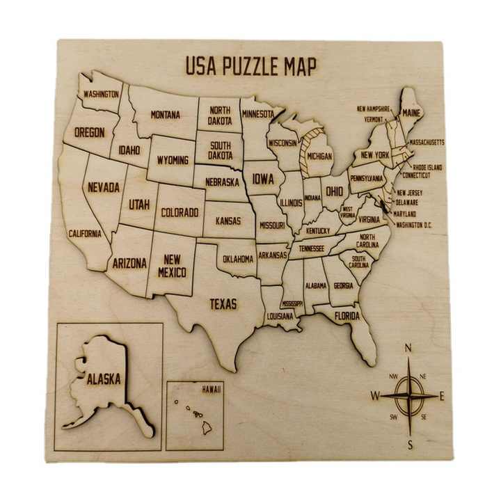 New Arrival 50 States Wood Puzzle United States Map USA Wooden Map for Home Decor
