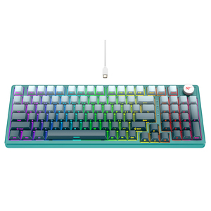 Havit KB899L 97 teclas Rainbow LED retroiluminado verde ordenador USB teclado para juegos con cable iluminación colorida Teclado mecánico para PC