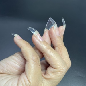 Yeni varış tam kapak özel etiket dayanıklı çift renkli çift tırnak ipuçları 2 in 1 toptan akrilik çift tırnak ipuçları fransız - Product Image 5