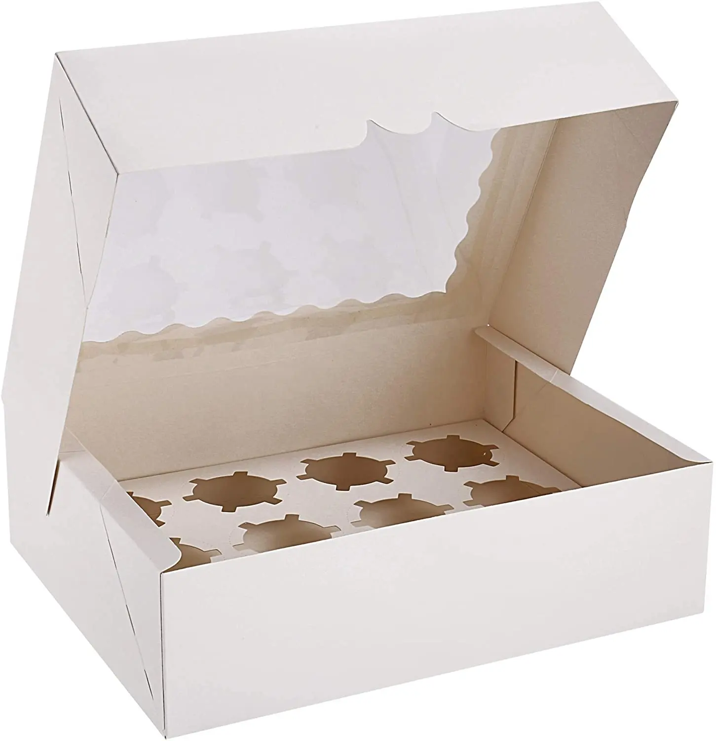 Fabrika toptan özel donut kek paketleme kutusu götürmek Cupcake kutusu ekmek kek ambalaj kutusu ile pencere