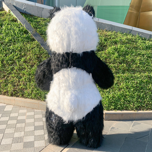 批发流行派对毛绒行走巨型成人卡通人物充气熊猫吉祥物服装定制