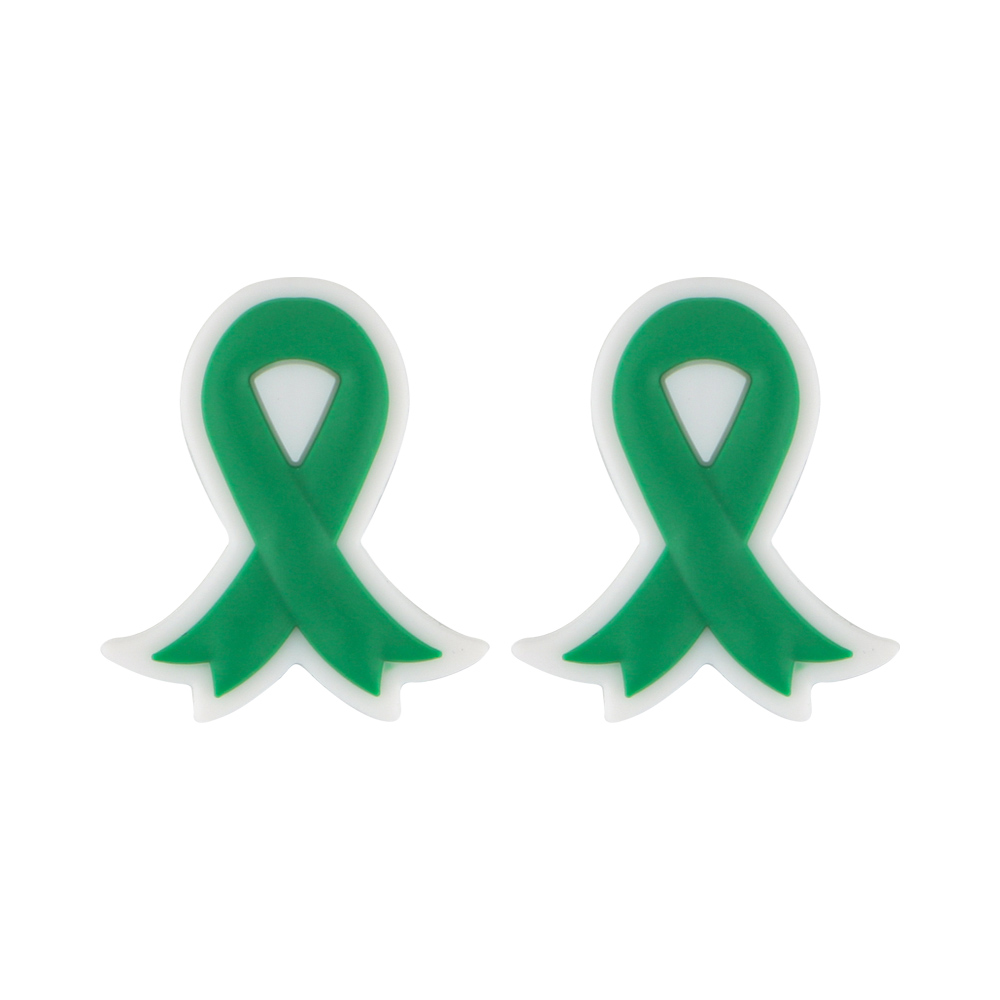Ribbon silicone Focal bead Deep Green SA219