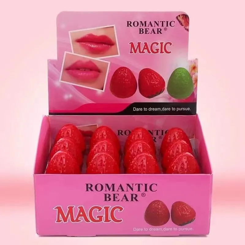 Wholesale creative strawberry lip glaze plant solid lipstick set moisturizing care anti crack lip glaze