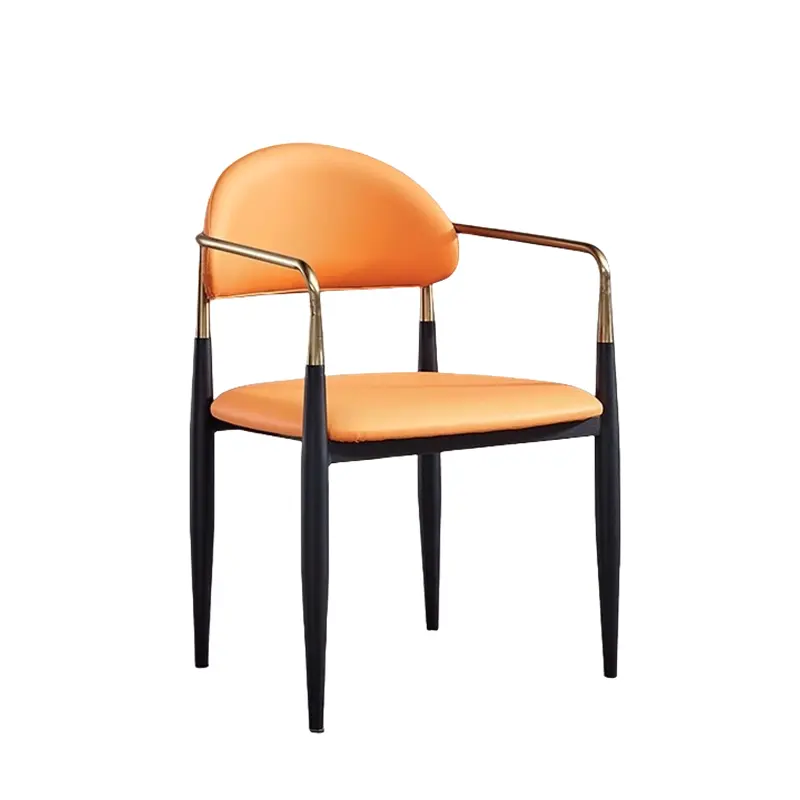Высококачественный итальянский обеденный стул из искусственной кожи, подушка для сиденья, мебель для дома, обеденный стул с металлическими ножками, удерживает спинку, водонепроницаемый