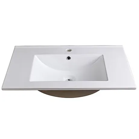 Drop in Thin Edge Cabinet Vanities Top White Ceramic Bathroom Vanity Sink