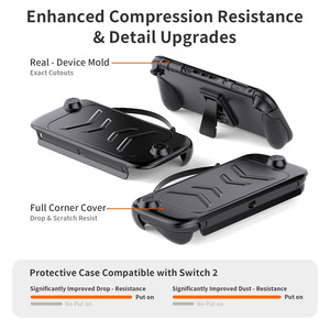 Custodia in cristallo TPU con coperchio anteriore in ABS guscio protettivo antiurto antigraffio preciso per interruttore 2 accessori da gioco per Console