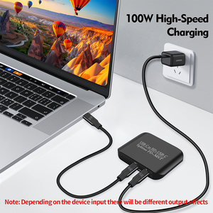 Adaptador US B.C a HDMI + US B.C 1x2 compatible con 4K6 0Hz/1080P60hz PD MST y carga de alta velocidad de 100W para monitor