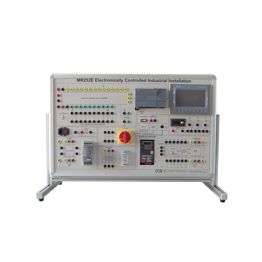 Electronically Controlled Industrial Installation PLC HMI training kit vocational education equipment