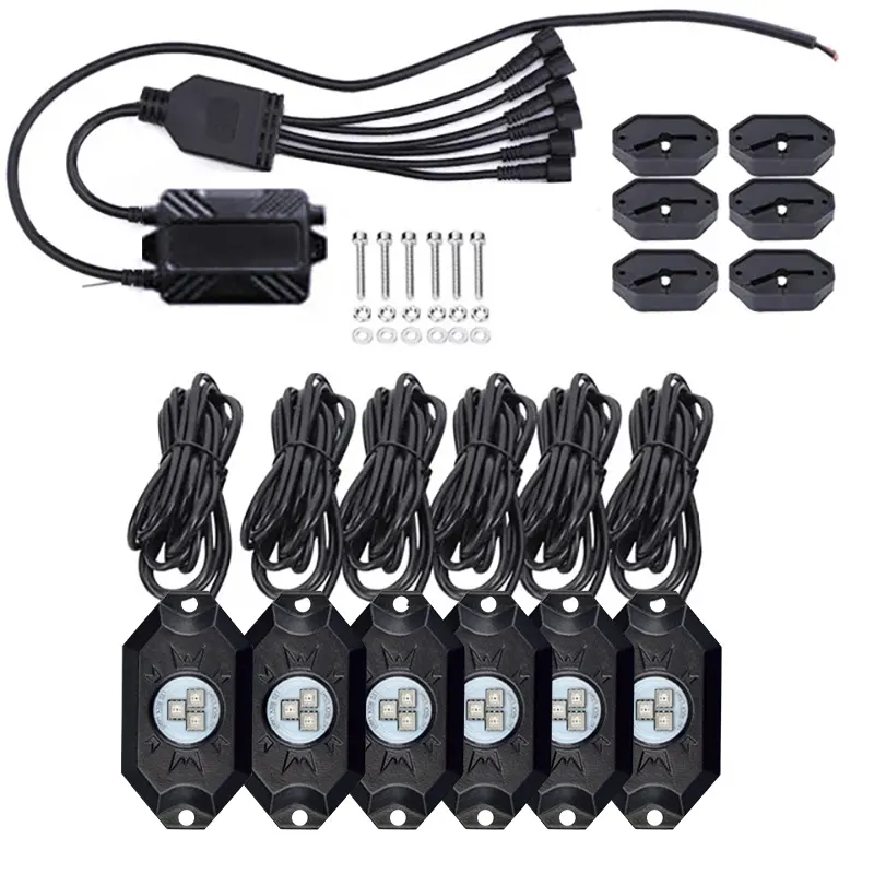 OEM/ODM 4/6/8/12 pods IP67 rock light magnets switchback rock lights magnetic rock light mount