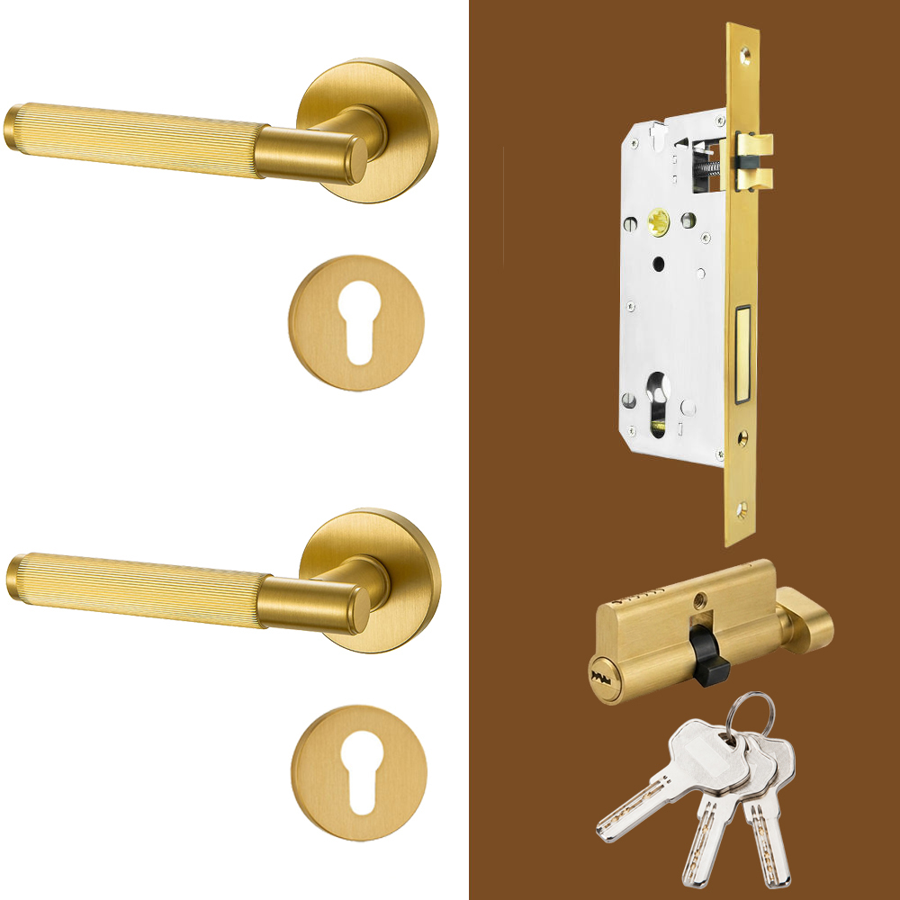 Ottone - Set Serratura a Incasso