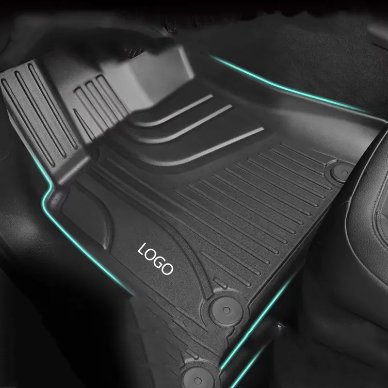 Accessoires de protection de l'intérieur de la voiture 3D Tpe Foot Mat Tapis de sol imperméable pour VW Volkswagen Touareg 2019-2013 Tapis de sol pour voiture