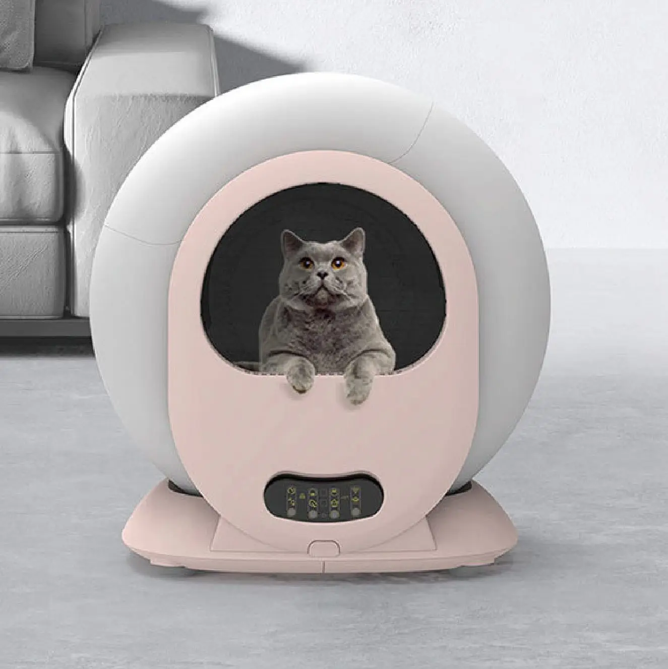 Caja de arena para gatos con Autolimpieza inteligente Wifi, inodoro automático inteligente cerrado grande de lujo para gatos