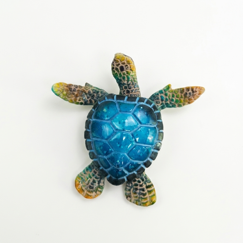 Aimant de réfrigérateur tortue de mer 3D
