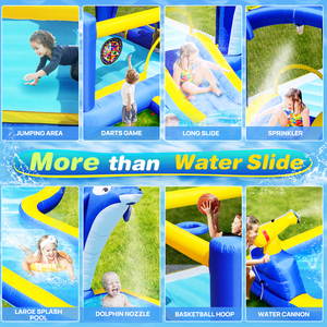 สไลเดอร์เป่าลมสวนน้ำ6อิน1สำหรับเด็กสนุกกลางแจ้ง - Product Image 5