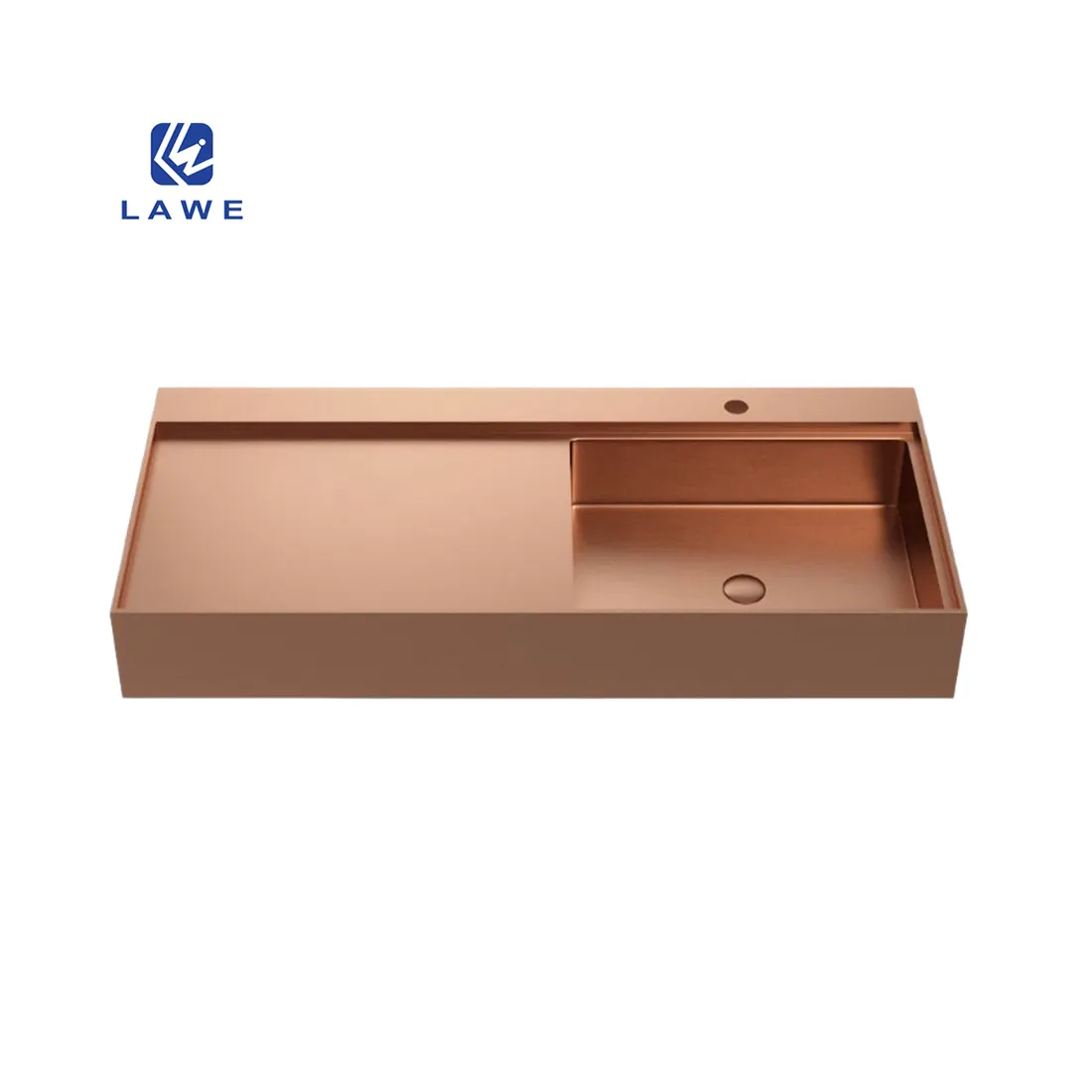 Lavabo rectangulaire en or Guangdong pour salle de bain Évier intelligent fait main OEM de taille personnalisée