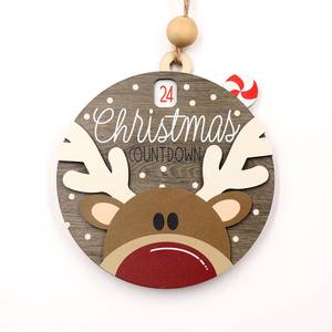 Santa Girl Christmas Countdown Calendar Ornament Laser Cut PVC Bauble &amp; Tree Ball Custom Size Tree Decoration Gift - Product Image 4