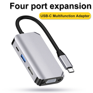 便携式USB C至HDMI VGA适配器4合1 USB 3.0集线器，带4K HDMI HDMI/VGA/USB3.0/60W PD多用途视频转换器 - Product Image 6