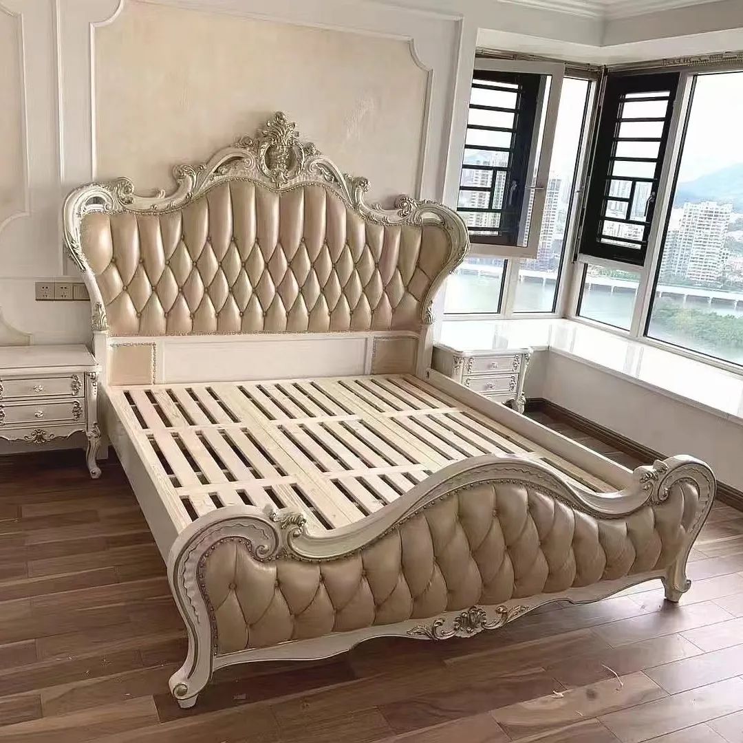Venda por atacado personalizada alta qualidade desenhos de cama de madeira, cama de madeira sólida