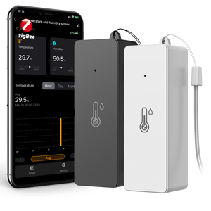 Sensor de temperatura y humedad Tuya Zigbee, termómetro inalámbrico para interiores de hogar inteligente, higrómetro Detector, funciona con Google Alexa - Product Image 1