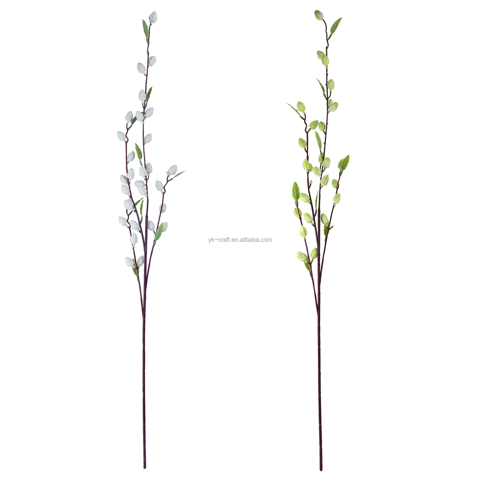 4 testa Salix argyracea Fiori Artificiali All'ingrosso di Salice Bianco Per Il Festival Decor Lunga Fiori Pick Decorazione Floreale Per La Casa