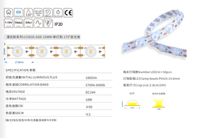 15mm PCB 24V 1leds kesilebilir 36leds Ra>90 yüksek parlaklık lens tek renk esnek dağınık yansıma <span class=keywords><strong>LED</strong></span> şerit