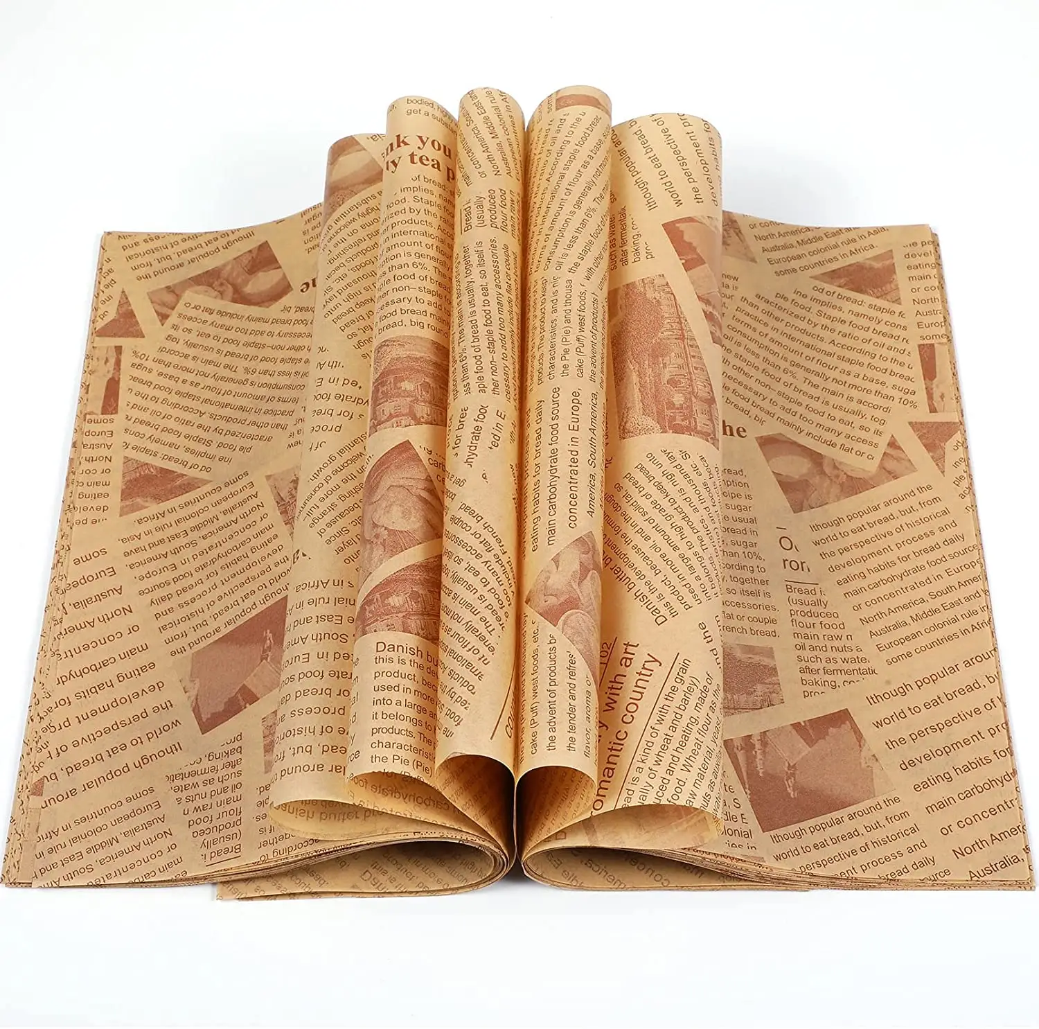 Folhas de papel de cozimento personalizadas, folhas de papel de cozimento impermeáveis