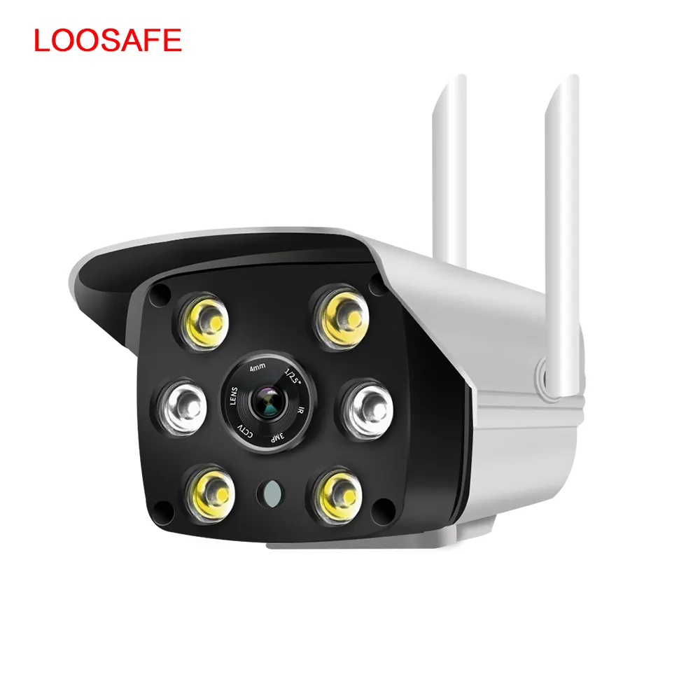 WIFI impermeabile Macchina Fotografica Della Pallottola di HD 720 P di Visione Notturna di Colore Completo Esterno Senza Fili Macchina Fotografica del CCTV con 6 pcs LED