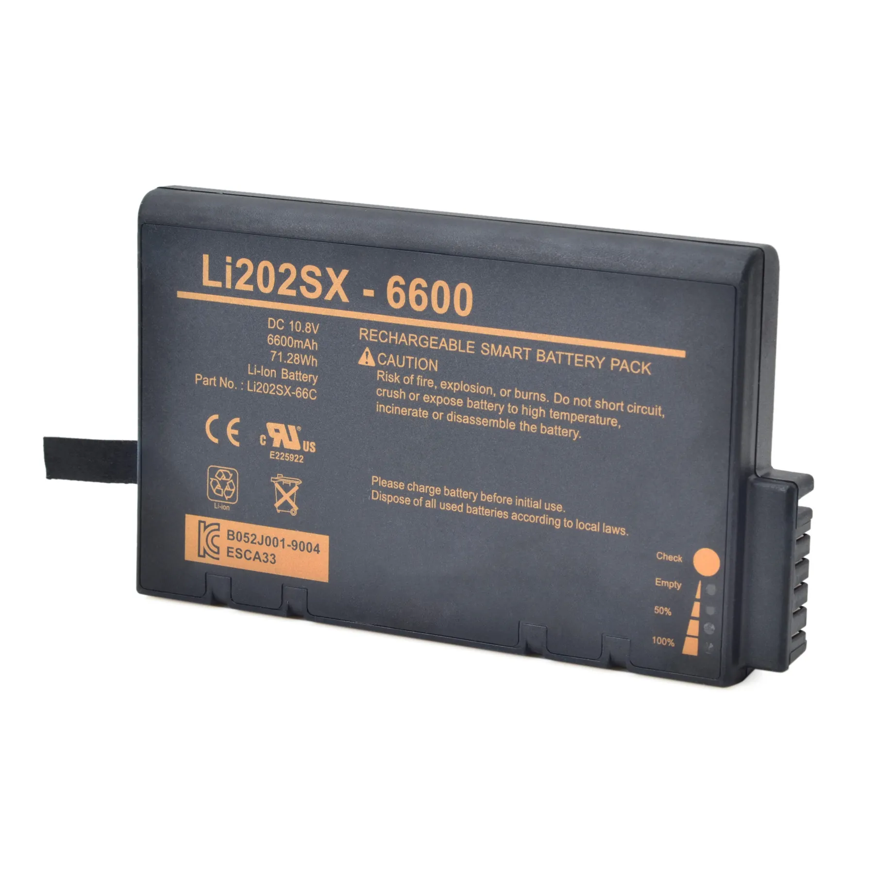 Bateria médica recarregável Li-ion 11.1V 6600mAh LI202SX LI202SX-6600 LI202SX-66C 700028 para TSI DustTrak DRX 8534 TSI 9530-02