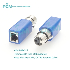 <span class=keywords><strong>DMX</strong></span> 3 PIN XLR อะแดปเตอร์ตัวเมียเป็น RJ45ตัวเมียสำหรับสายอีเทอร์เน็ต CAT5 DMX512การควบคุมไฟบนเวที CAT5 RJ45เป็น XLR Converter - Product Image 3