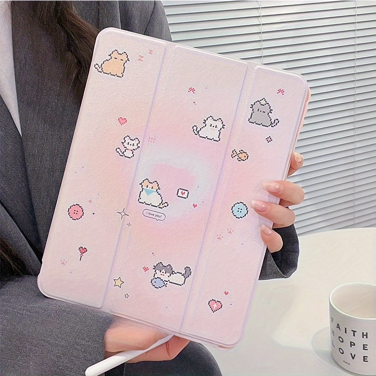 ลูกสุนัขสีขาว Y พับ-iPad mini6/7