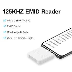 Mini lector RFID portátil de 125Khz, Micro USB o tipo C, lector de tarjetas OTG EMID, lector RFID de 125KHz para teléfono móvil Android - Product Image 3