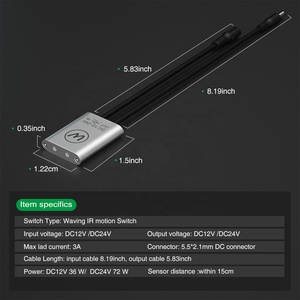 衣柜远程12 v DC发光二极管无触摸红外调光器手摇红外运动传感器 - Product Image 4