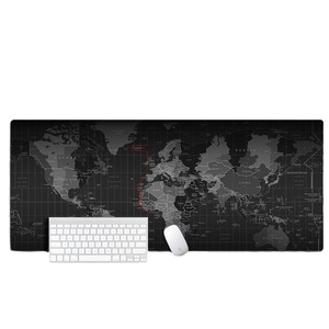 Alfombrilla de ratón negra pura simple supergrande de alto valor, alfombrilla de teclado acolchada con borde de bloqueo. - Product Image 6