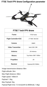 APEX กรอบ FPV 7นิ้วสำหรับโดรนแข่งขันทนทานพร้อมรีโมตควบคุมระยะไกล35มม. ฟรีสไตล์การบิน - Product Image 2