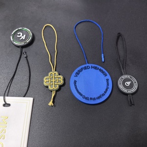 カスタムエンボス加工ロゴプラスチックタグコードループロック黒ハングタグシールタグ文字列付き - Product Image 5