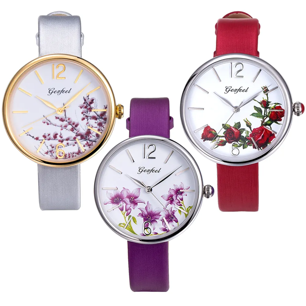 女性のためのホット販売ブランドのスチール時計超薄型ファッション因果時計