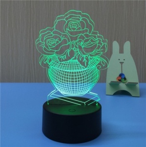 Vendita calda luce <span class=keywords><strong>Led</strong></span> per la casa luce del telecomando per la notte romantica USB 3D lampada a forma di fiore
